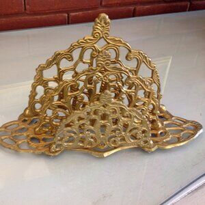 Vintage Brass 2 Compartment Ornate Mail Organizer